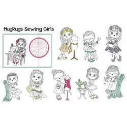 Stickserie ITH - Mug Rugs Sewing Girls